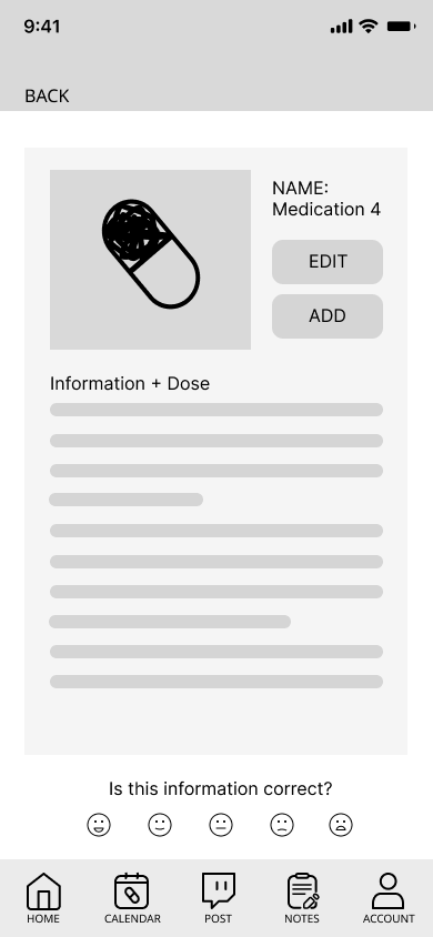 Med Info Wireframe